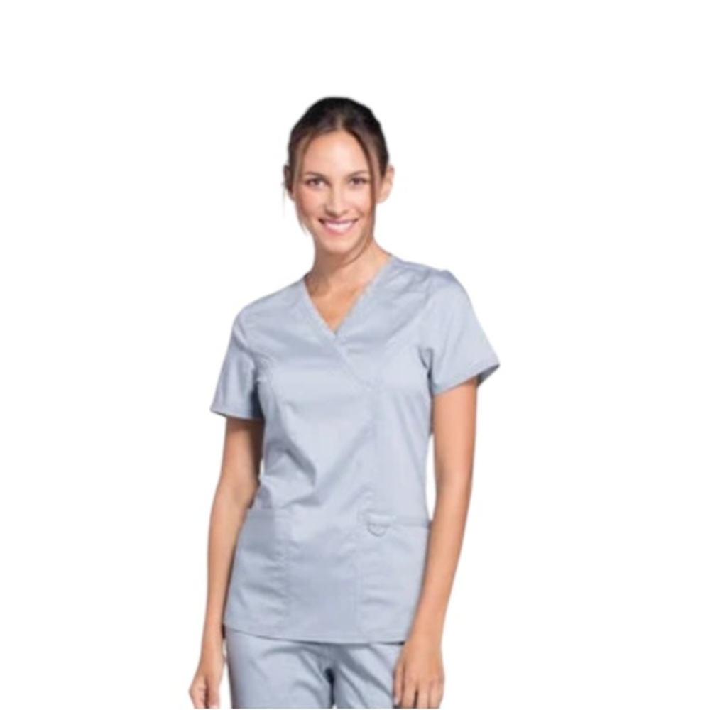 Revolution by Cherokee Workwear •
Mock Wrap Solid Scrub Top